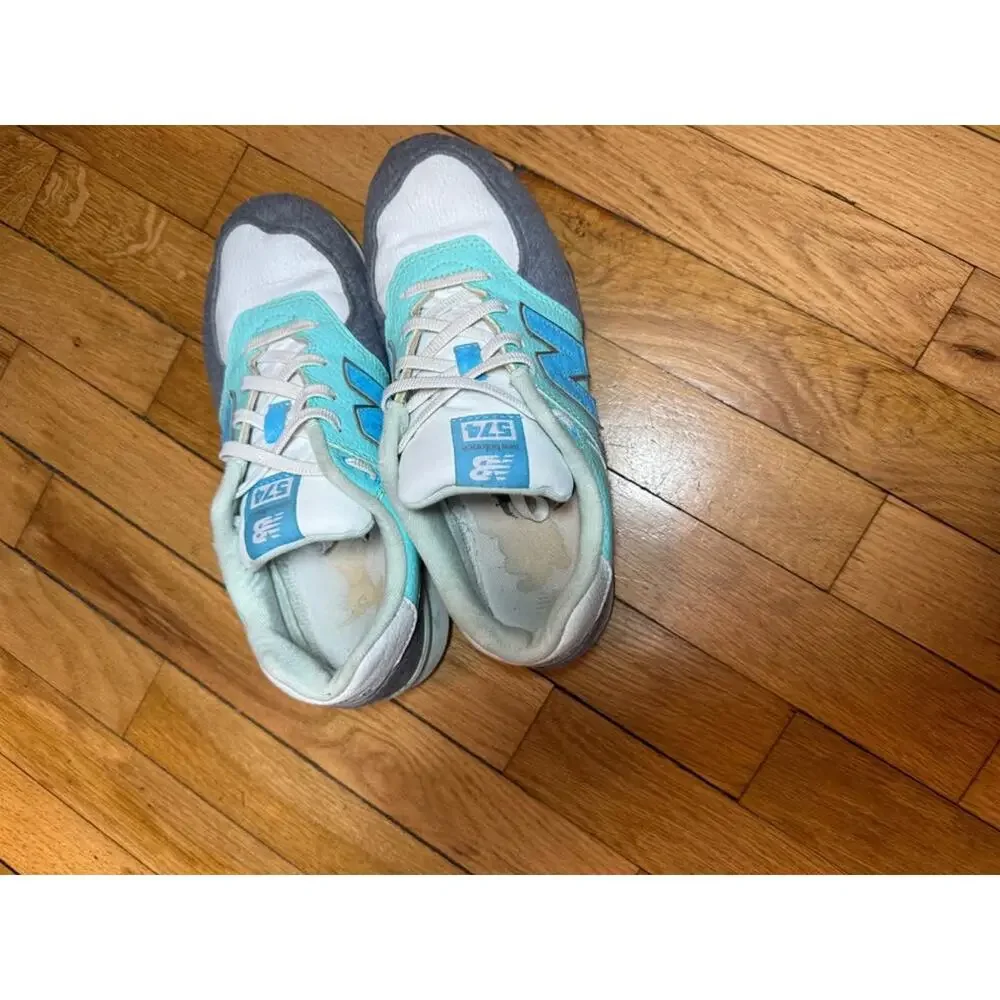 New Balance 574 V1 Deep Freeze Lace Up Sneakers Artic‎ Blue/Grey Youth 7